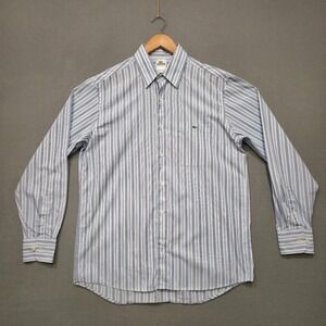 Lacoste‎ Men's Blue Striped Long Sleeve Button Up Shirt Size 42